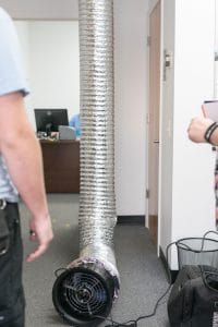 duct blaster test for leaky air ducts